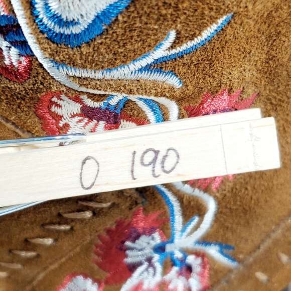 Carlos Vivien Brown Suede Floral Block Heel Zip Up Ankle Boots O190 - Picture 13 of 13